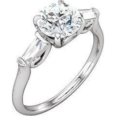14K Solid Gold Round Imitation Cubic Zirconia Natural Diamond
