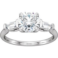 14K Solid Gold Round Imitation Cubic Zirconia Natural Diamond
