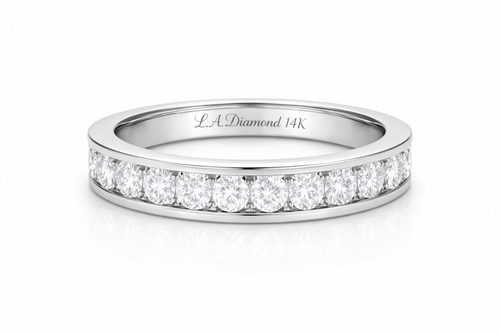 14K White Gold Round Diamond Ring in Channel setting - '50677