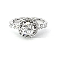 14K White Gold Round Diamond Engagement Ring