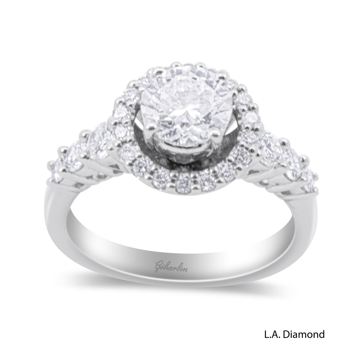 14K White Gold Round Diamond Engagement Ring