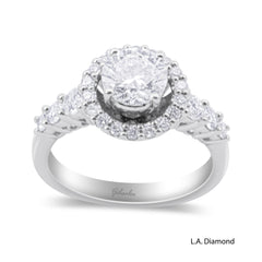 14K White Gold Round Diamond Engagement Ring
