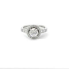 14K White Gold Round Diamond Engagement Ring