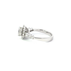 14K White Gold Round Diamond Engagement Ring