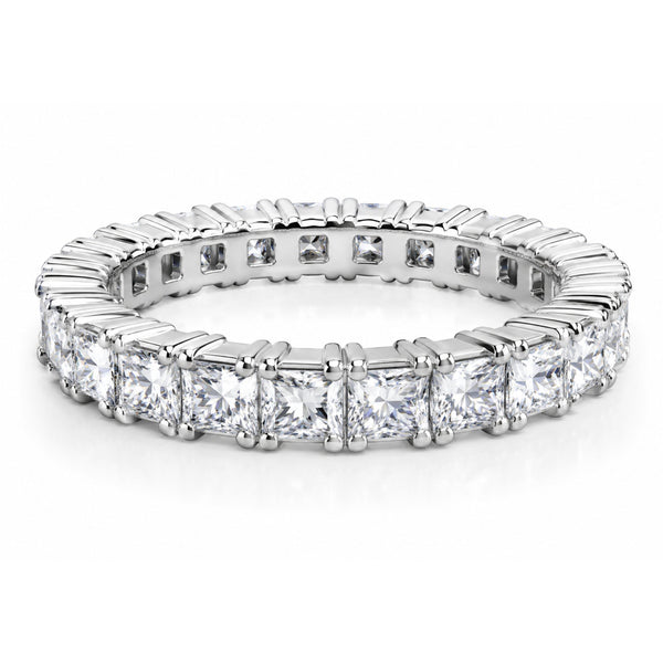 14K White Gold Princess Cut Diamond Ring (2.74 ct) - LA DIAMOND
