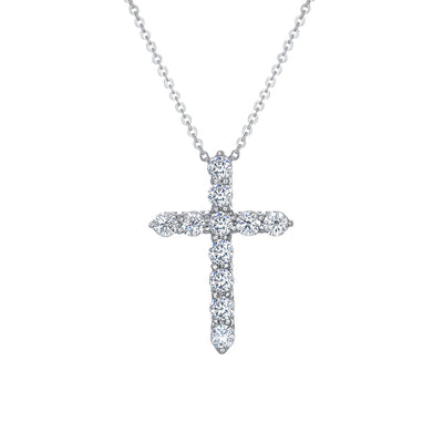14K White Gold Round Diamond Solitaire Pendant (1.48 ct)