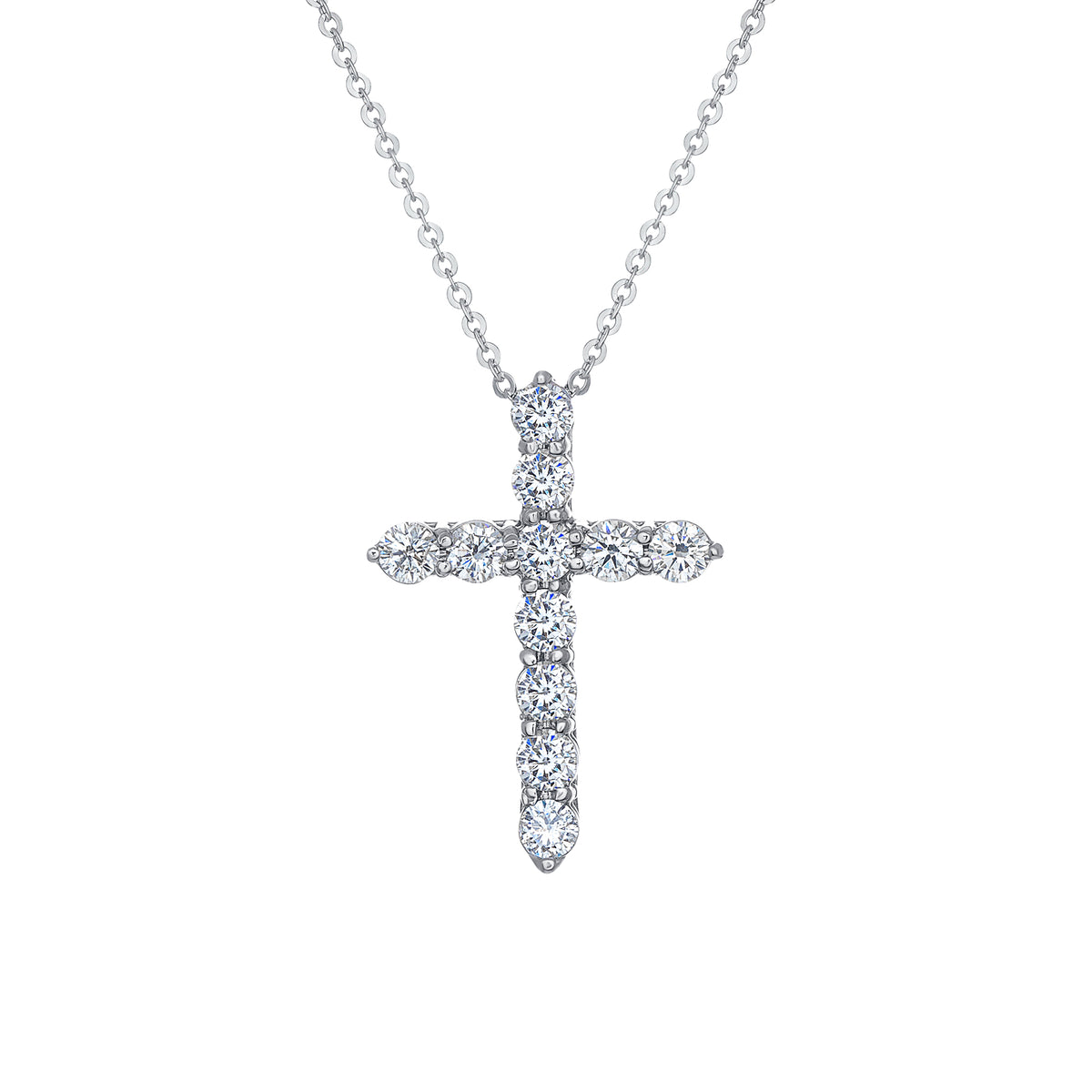 14K White Gold Round Diamond Solitaire Pendant (1.48 ct)
