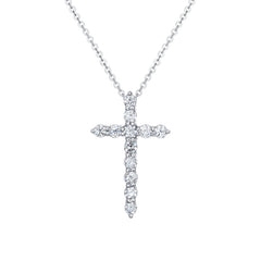 14K White Gold Round Diamond Solitaire Pendant (0.83 ct)