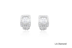 Princess Cut Diamond Earrings in 14K Gold