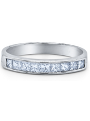14K White Gold Diamond  Radiant Cut Wedding Ring .75c