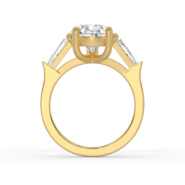 14K White Gold Pear & Baguette Cut Diamond 3-Stone Engagement Ring (2.5 ct)