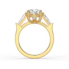 2.5ct Pear & Baguette Cut Diamond 3-Stone Engagement Ring