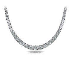 Classic 15 Carat Round Diamond Tennis Necklace in 14k Gold - All same size Diamonds