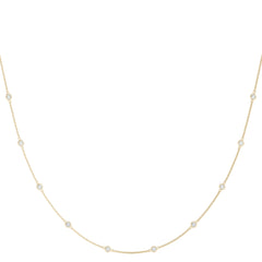 Timeless Diamond Station Necklace in 14k Gold - Anniversary Gift For Her