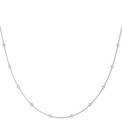 Timeless Diamond Station Necklace in 14k Gold - Anniversary Gift For Her