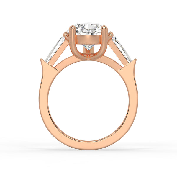 14K White Gold Pear & Baguette Cut Diamond 3-Stone Engagement Ring (2.5 ct)
