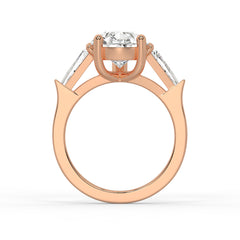 2.5ct Pear & Baguette Cut Diamond 3-Stone Engagement Ring