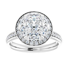 14K Solid Gold 1 1/2 CTW Natural Diamond Engagement Ring
