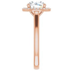 14K Solid Gold 8 mm Round Forever One™ Colorless Lab-Grown Moissanite & 1/10 CTW Natural Diamond Engagement Ring