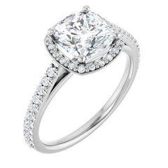 14K Solid Gold 3/4 CTW Diamond Halo-Style Engagement Ring