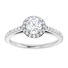 14K Solid Gold 3/4 CTW Diamond Halo-Style Engagement Ring