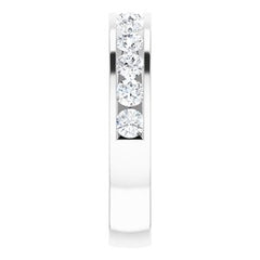 14K Solid Gold 1 CTW Natural Diamond Channel-Set Matching Band
