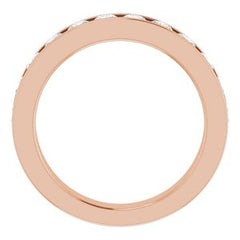 14K Solid Gold 1 CTW Natural Diamond Channel-Set Matching Band