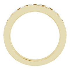 14K Solid Gold 1 CTW Natural Diamond Channel-Set Matching Band