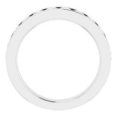 14K Solid Gold 1 CTW Natural Diamond Channel-Set Matching Band