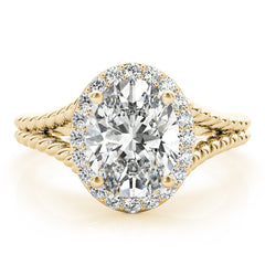 2CT Oval Cut Diamond Twisted Rope Split Shank Diamond Ring