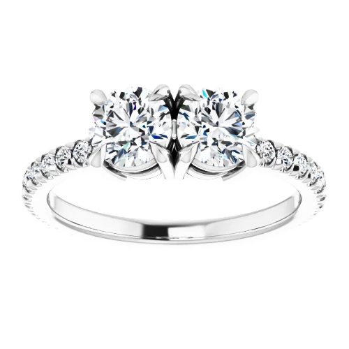 14K White 5.2 mm Round Engagement Ring - LA DIAMOND