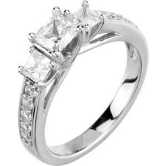 14K Solid Gold 7/8 CTW Natural Diamond Engagement Ring
