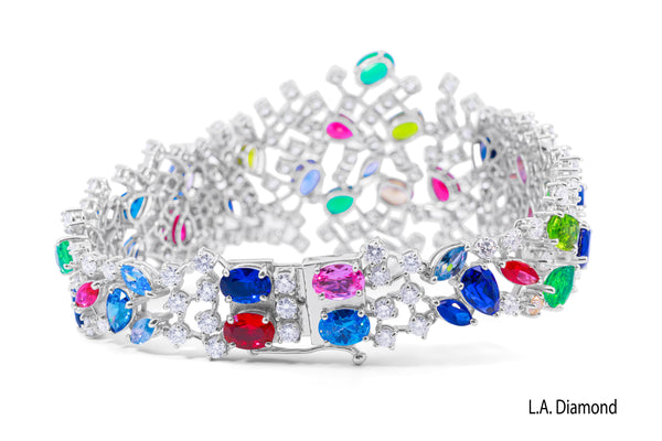 18K White Gold Diamond Bracelet (12.76 ct) - LA DIAMOND