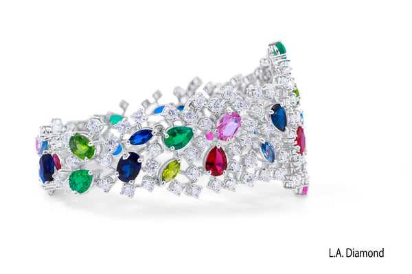 18K White Gold Diamond Bracelet (12.76 ct) - LA DIAMOND