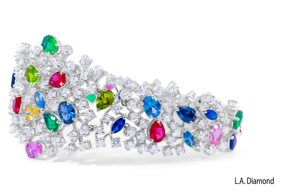 18K White Gold Diamond Bracelet (12.76 ct) - LA DIAMOND