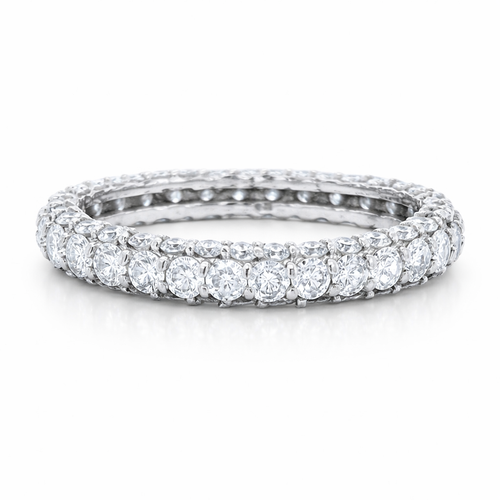 14K White Gold Eternity Pave Diamond Ring  (1.50 ct T.W.) - LA DIAMOND