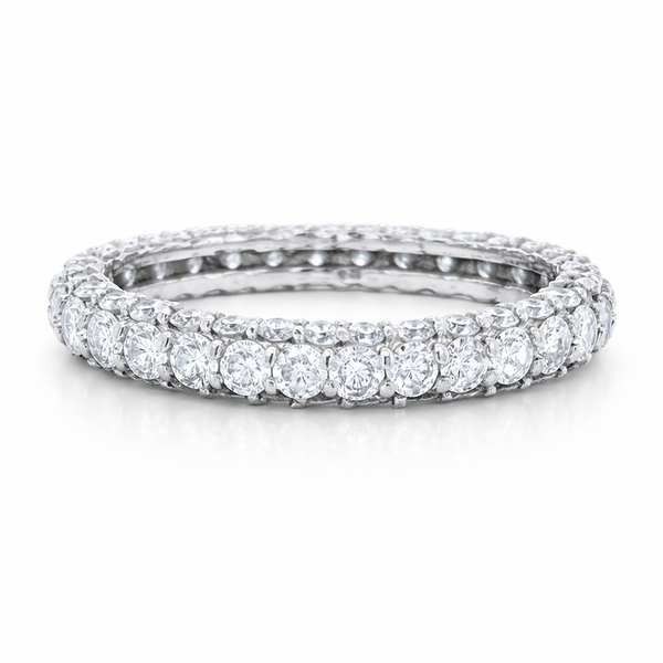 14K White Gold Eternity Pave Diamond Ring  (1.50 ct T.W.) - LA DIAMOND