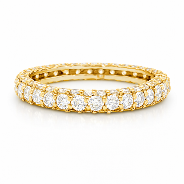 14K White Gold Eternity Pave Diamond Ring  (1.50 ct T.W.) - LA DIAMOND