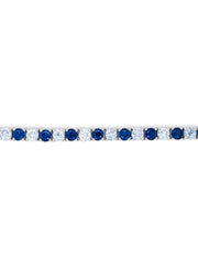 14K White Gold Diamond and Sapphire Bracelet (7.85 ct Diam / 6.75 ct Sap)