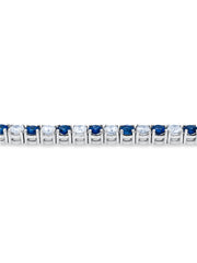 14K White Gold Diamond and Sapphire Bracelet (7.85 ct Diam / 6.75 ct Sap)