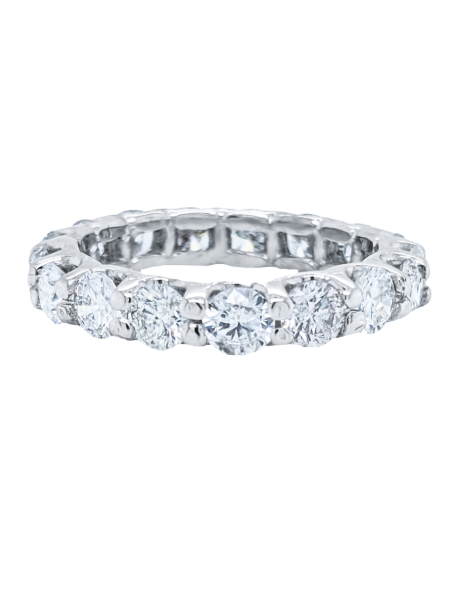 14K White Gold Diamond Round Cut Wedding Ring 4.38c - LA DIAMOND