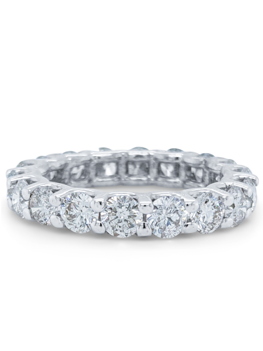 14k White Gold Diamond Round Cut Wedding Band 4.75c