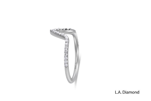 14k White Gold Diamond Round Cut  Ring .65c - LA DIAMOND