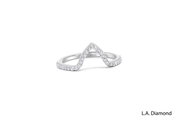 14k White Gold Diamond Round Cut  Ring .65c - LA DIAMOND
