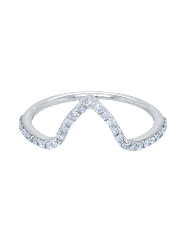 14k White Gold Diamond Round Cut  Ring .65c - LA DIAMOND