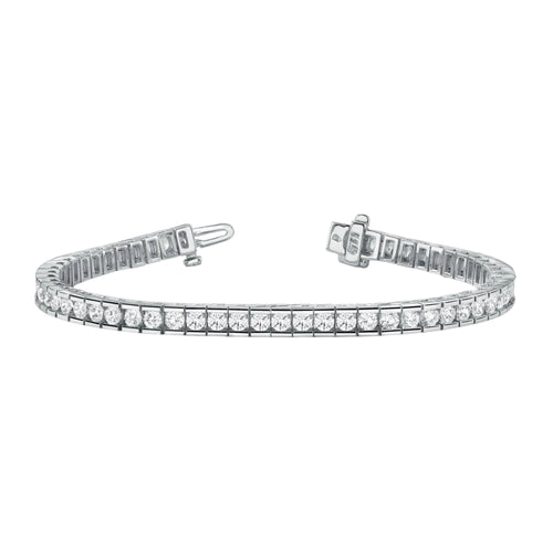 2.02ct Round Diamond Cut Channel Set Tennis Bracelet in 14k White Gold - bd554