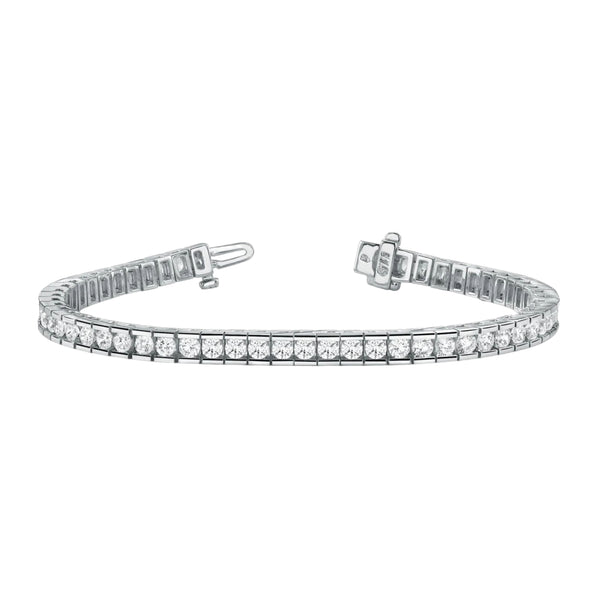 2.02ct Round Diamond Cut Channel Set Tennis Bracelet in 14k White Gold