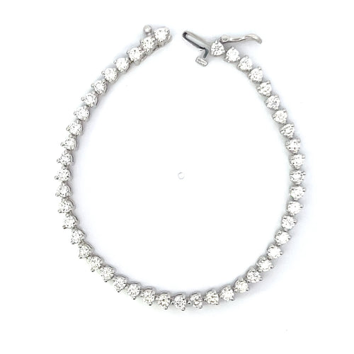 14k White Gold Diamond Round Cut Tennis Bracelet 2.66ct - BD556