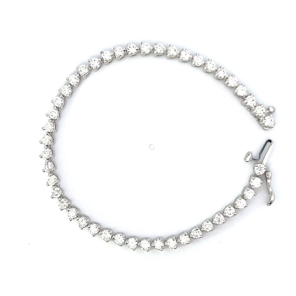 14k White Gold Diamond Round Cut Tennis Bracelet 2.66ct
