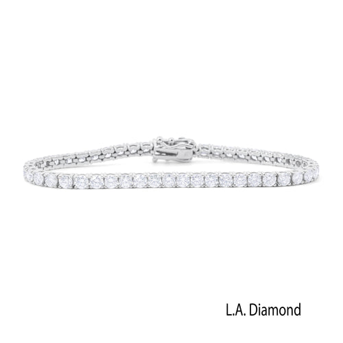 White Gold Diamond Round Cut Tennis Bracelet - LA DIAMOND